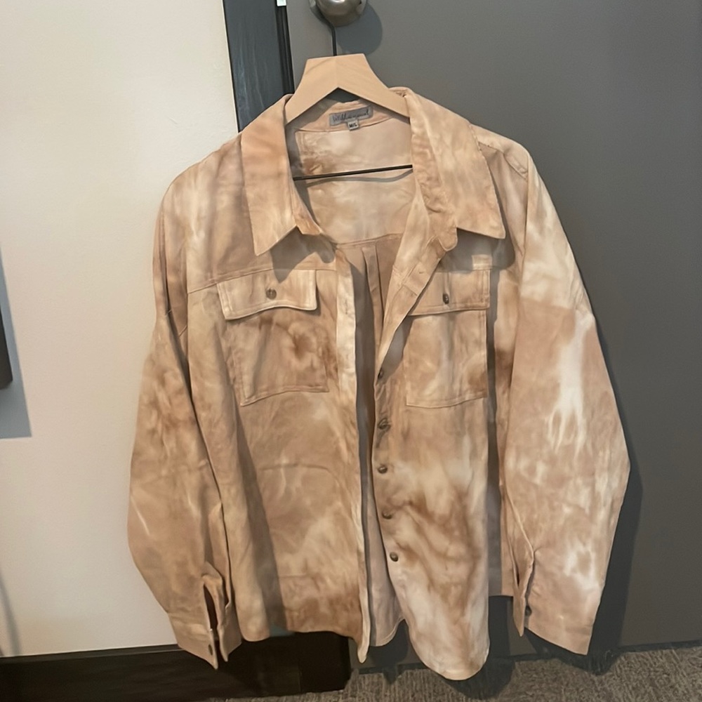 Oversized peach corduroy shirt